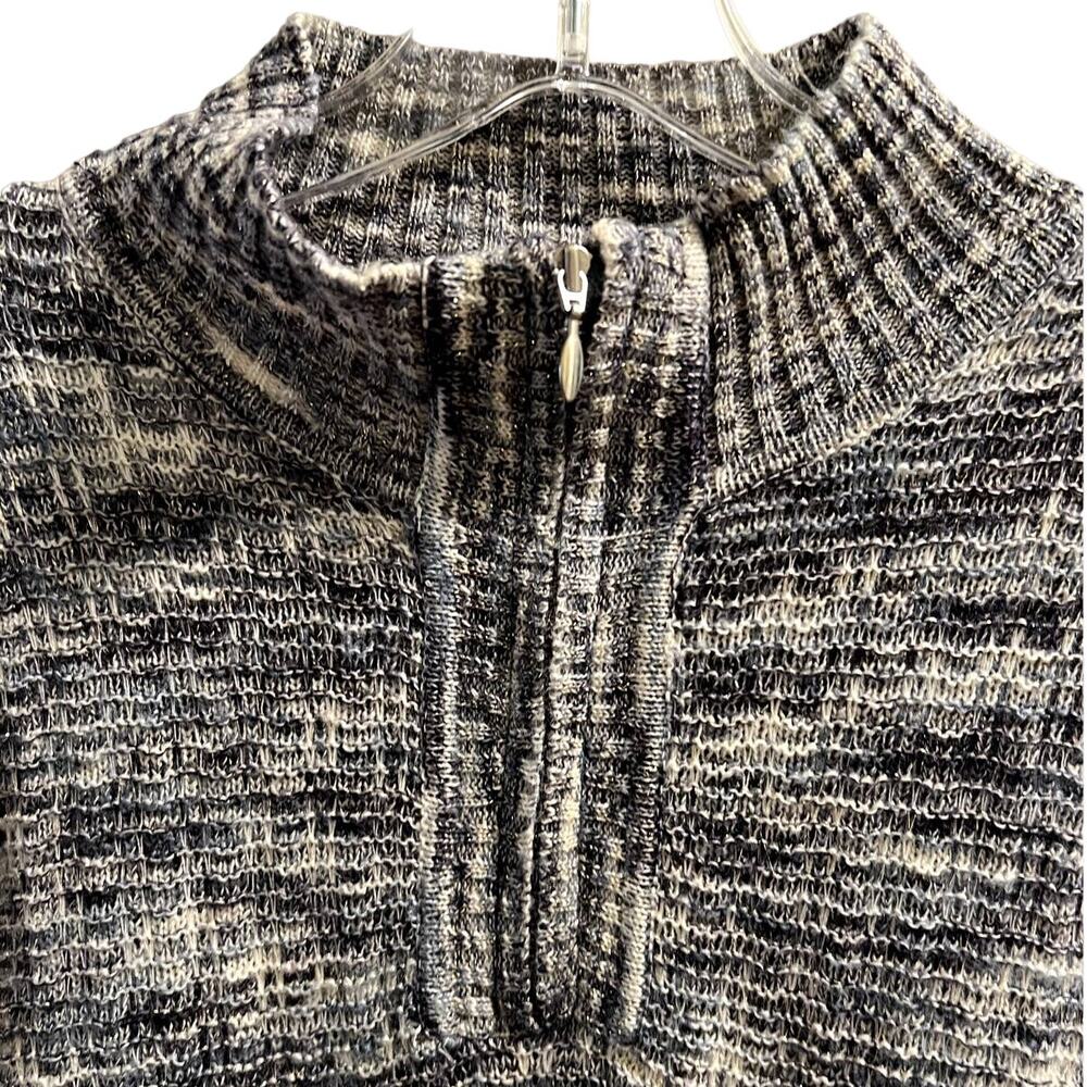 Drapes & Damons Quarter Zip Pullover Sweater Sz Mp Petite Blue White Knit Comfy - Picture 3 of 9